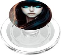 Spio con il mio occhio di gatto - Ritratto digitale Cat Girl PopSockets PopGrip per MagSafe