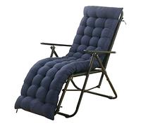 SPIOKLFD Sundlight, Cuscino per sedia a sdraio, per sedie a sdraio, da esterni, trapuntato, spesso, imbottito, per sedia a dondolo con lacci (blu navy, 155 x 48 x 8 cm)