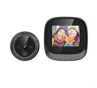 Spioncino elettronico con schermo LCD da 2,4 pollici, visione notturna a infrarossi, fotocamera grandangolare, spioncino digitale per porta di casa, sicurezza nero