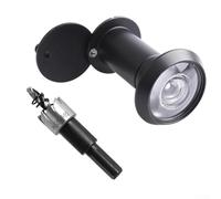 Spioncino grandangolare a 200 gradi, progettato per porte da 50 mm a 75 mm, con alloggiamento in lega di zinco e protezione per la privacy (nero)