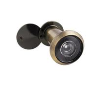 Spioncino in ottone con frangivista, grandangolare 220°, lenti ottiche in vetro, diametro 16 mm, spioncino in ottone con trapano, lunghezza regolabile, per porte spesse 35-60 mm, bronzo