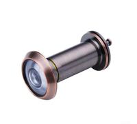 Spioncino per porta con struttura in metallo con lente in vetro regolabile, grandangolo di 180 gradi per una maggiore sicurezza e privacy, compatibile con porte spesse (bronzo rosso)