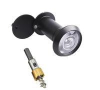 Spioncino per porta in ottone con protezione da sguardi indiscreti grandangolare 220°, lenti ottiche in vetro, diametro 16 mm, spioncino in ottone con punta per trapano con lunghezza regolabile per
