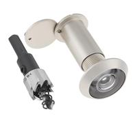 Spioncino per porte, Punta da trapano for spioncino in ottone 16 mm for porte 35-60, copertura for la privacy 200 gradi, multicolore(Satin Nickel)