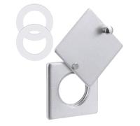 Spioncino quadrato in lega di zinco spazzolato, tappo girevole di sicurezza per la privacy con nastro autoadesivo per porte di ingresso, bagno e patio, diametro interno 16 mm, diametro esterno 30 mm