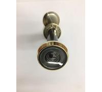 SPIONCINO TONDO IN ABS FINITURA OTTONE LUCIDO,FORO MM 16, ANGOLO DI PERCEZIONE VISIVA 200° LUNGHEZZA REGOLABILE 60-110 mm