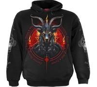 Spiral Baphomet Uomo Felpa con Cappuccio Nero 100% Cotone Regular