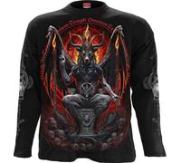 Spiral Baphomet Uomo Maglia Maniche Lunghe Nero XXL 100% Cotone Regular