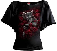 Spiral Bed of Rose Donna T-Shirt Nero 95% Viscosa, 5% elasthane Slim