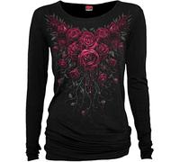 Spiral Blood Rose-Baggy Top Black Maglia a Maniche Lunghe Donna