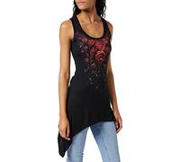 Spiral - Blood Rose - Canotta Lunga Nera Regular per Donna - XXL