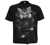 Spiral Bright Eyes-Front Print T-Shirt Black Donna