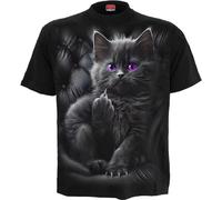Spiral Cattitude Unisex T-Shirt Nero S 100% Cotone Regular
