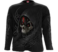 Spiral M301-T-shirt-Manica Lunga T-Shirt, Nero, M Uomo