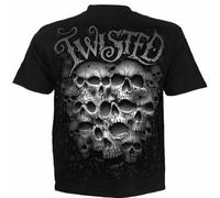Spiral Direct Contorto Teschio Scheletro Pile Gotico Fantasy Grafico Uomo Tshirt