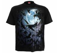 Spiral Direct Corvo Luna Uccello Animale Death Dark Fantasy Emo Gotico T Shirt