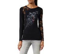 Spiral Direct Fatal Attraction-Lace One Shoulder Top Maglia a Maniche Lunghe, Nero (Black 001), 44 (Taglia Produttore: Medium) Donna
