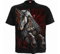 Spiral Direct Infernal Unicorn Mitico Cavallo Fuoco Fantasia Goth T Shirt