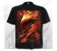 Spiral Direct Phoenix Arisen Uccello Fiamme Fuoco Fantasia Gotico T Shirt