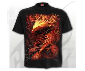 Spiral Direct Phoenix Arisen Uccello Fiamme Fuoco Fantasia Gotico T Shirt