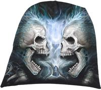 Spiral Direct Unisex Flaming Spine - Light Cotton Beanies Black Beanie, Black, O