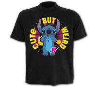 Spiral - Disney Stitch - Cute But Weird - Front Print T-Shirt Black -
