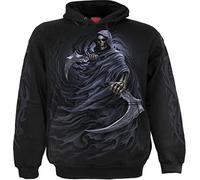 Spiral Double Death Uomo Felpa con Cappuccio Nero 100% Cotone Regular