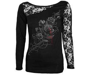Spiral Fatal Attraction Donna Maglia Maniche Lunghe Nero XL 95% Viscosa, 5% elasthane Regular