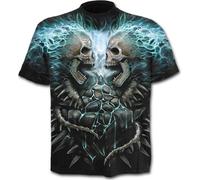 Spiral: Flaming Spine Allover T-Shirt Black (T-Shirt Unisex Tg. S) -