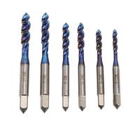 Spiral Flute Tap and Drill Bit Set 6Pcs | US Standard High Speed Steel with Nano Blue Coating | Machine Tap for Iron, Aluminum, Steel | Through Hole and Blind Hole Applications