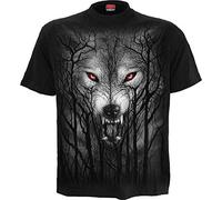 Spiral T-Shirt Forest Wolf - 100% cotone Regular - Uomo Nera XXL
