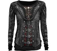 Spiral Gothess Wrap Donna Maglia Maniche Lunghe Nero M 100% Cotone Regular