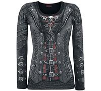 Spiral Gothess Wrap Donna Maglia Maniche Lunghe Nero M 100% Cotone Regular