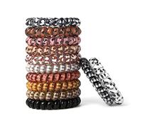 Spiral Hair Ties No Crease, Colorful Traceless Hair Ties, Elastic Coil Hair Ties, Phone Cord Hair Ties, Waterproof Hair Coils for Women Girls,Ponytail Hair Coils No Crease