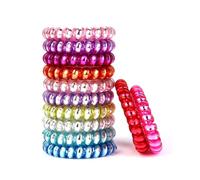 Spiral Hair Ties No Crease, Colorful Traceless Hair Ties, Elastic Coil Hair Ties, Phone Cord Hair Ties, Waterproof Hair Coils for Women and Girls,Ponytail Hair Coils No Crease, Multicolor 12PCS