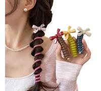 Spiral Hair Ties, Soft Elastic Spiral Hair Ties for Women, Ponytail Hair Accessories for Girls, Long Phone Cord Scrunchie Ties, A Variety of Styles Available (A)