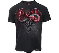Spiral Infinity Dragons Uomo T-Shirt Nero XL 100% Cotone Regular