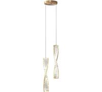 Spiral Luxury Crystal Pendant Light Dimmable LED Staircase Chandelier Modern Ceiling Hanging Lamp for Dining Room Home Decor Bedroom Living Suspended Fixture