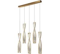 Spiral Luxury Crystal Pendant Light Dimmable LED Staircase Chandelier Modern Ceiling Hanging Lamp for Dining Room Home Decor Bedroom Living Suspended Fixture