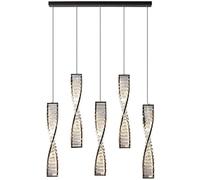 Spiral Luxury Crystal Pendant Light Dimmable LED Staircase Chandelier Modern Ceiling Hanging Lamp for Dining Room Home Decor Bedroom Living Suspended Fixture