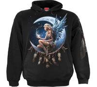 Spiral Moon Fairy Uomo Felpa con Cappuccio Nero L 100% Cotone Regular