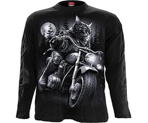 Spiral Nine Lives Uomo Maglia Maniche Lunghe Nero XXL 100% Cotone Regular