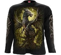Spiral Oak Dragon Uomo Maglia Maniche Lunghe Nero 100% Cotone Regular