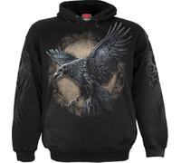 Spiral Raven Wise Uomo Felpa con Cappuccio Nero M 100% Cotone Regular