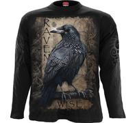 Spiral Raven Wise Uomo Maglia Maniche Lunghe Nero L 100% Cotone Regular