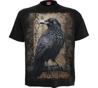 Spiral Raven Wise Uomo T-Shirt Nero 100% Cotone Regular