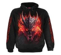 Spiral Riff Burner - Hoodie Uomo Felpa con Cappuccio Nero XL 100% Cotone Regular