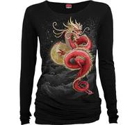 Spiral Shenlong Donna Maglia Maniche Lunghe Nero L 95% Viscosa, 5% elasthane Slim Fit