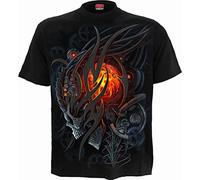 Spiral Steampunk Skull Uomo T-Shirt Nero 3XL 100% Cotone Regular