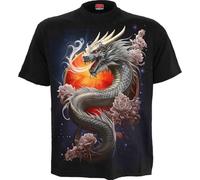 Spiral Sun Dragon Uomo T-Shirt Nero XXL 100% Cotone Regular